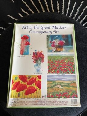 Rare Vintage Set of 6 Masterpieces on Canvas by Graphic Arts International